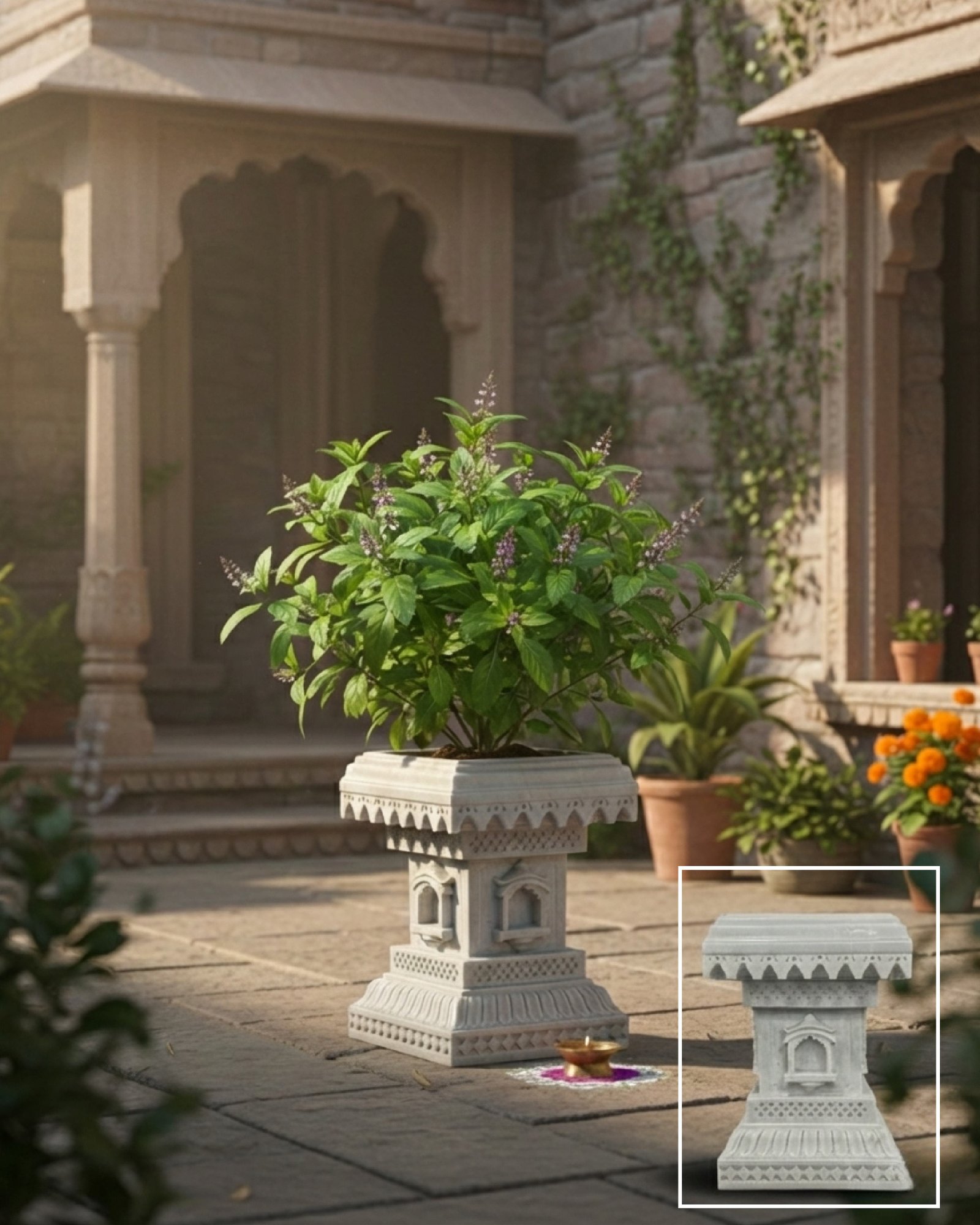 Marble Planter Stand